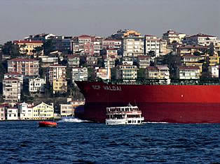 Istanbul city from Bosporus straits Turkey