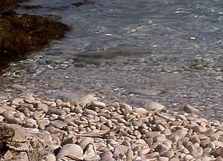 Lumbarda coast with pebbles beach Bili Zal, Korcula