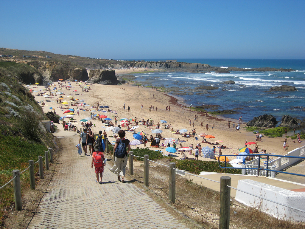 Almograve is a pretty small Portuguese town with two different beaches: the rocky cliffy beach in the south and the sand beach - Portugal