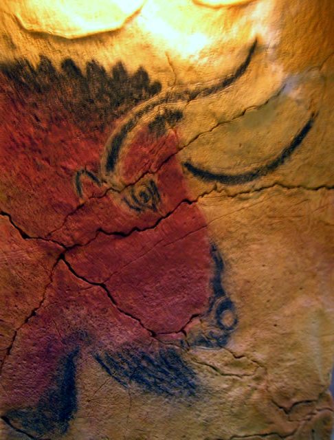 Altamira cave paintings based on natural pigments, especially the ones with bisons - Santillana del mar - Spain