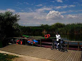 Waiting on a boat trip to Albufera lake in park Valencia Spain