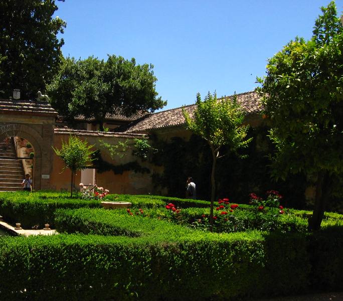 The most beautiful and striking features in the Generalife gardens are the plants, the water with its continuous interplay with light, and its sounds - Granada Spain 