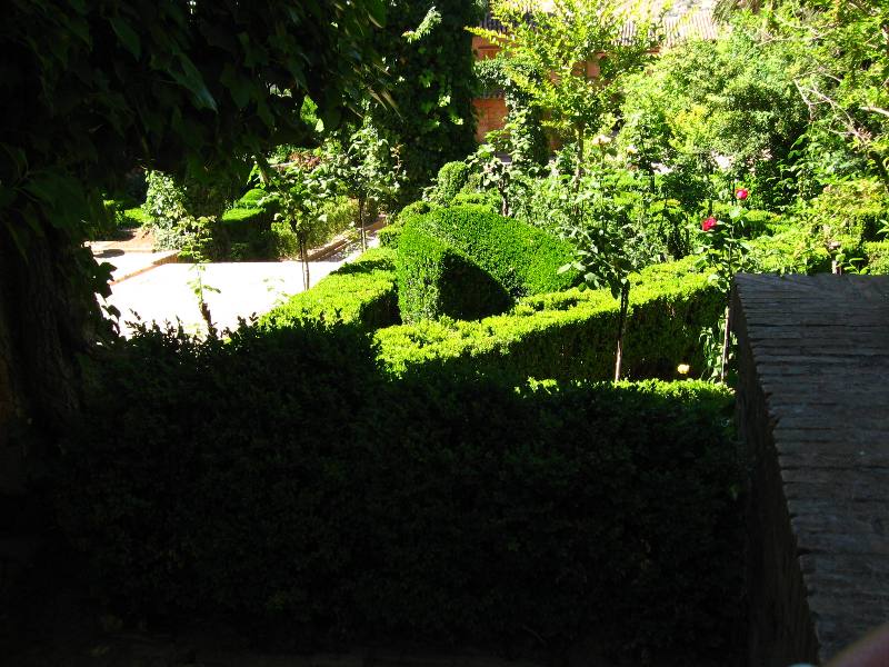The Generalife greenery and other features offers pleasant places to visitors in hot summer days - Granada Spain