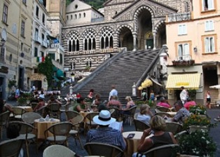 Amalfi old town centrum with duomo - Italy