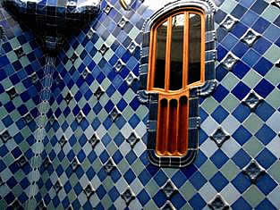 Ceramic inside of casa Batllo - light well