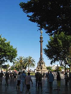 At the end of La Rambla: Columbus Square