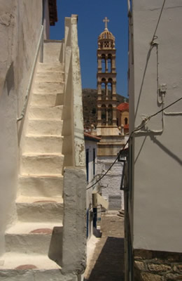 Streets of Hydra town - Greece