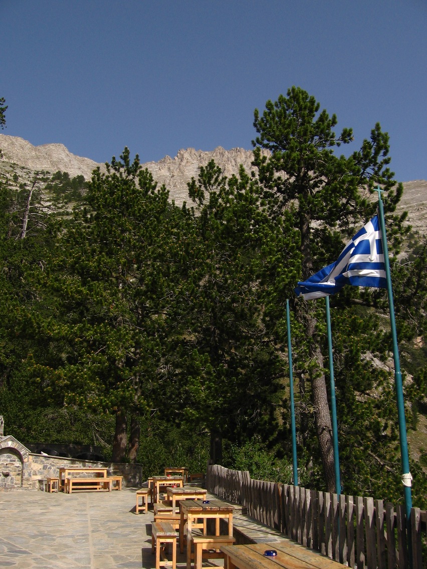 Refuge "A" Spilios Agapitos (2060 m) below Mt. Olympus (Mytikas)- Greece 