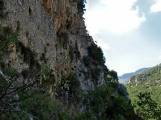 Old Philosophos monastery in the wall of Lousios Gorge - Greece