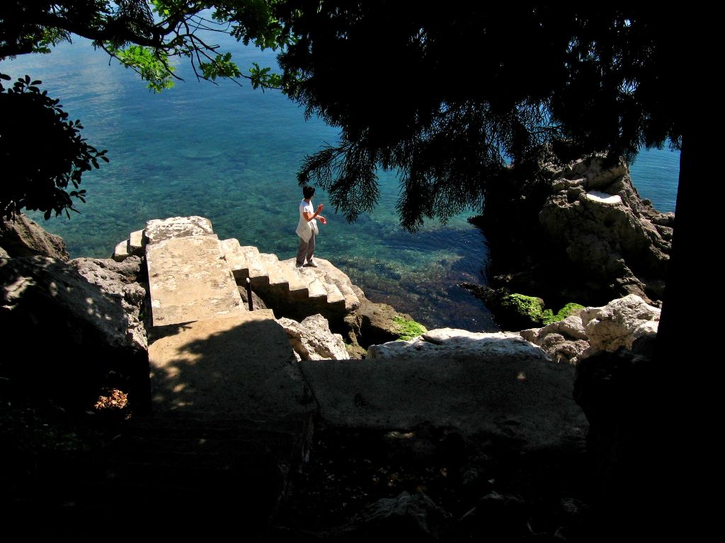 Walk along lungomare on a holidays in Opatija - Croatia 