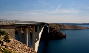 Pag Island and bridge to mainland