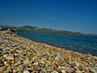 St Florent town beach Corsica