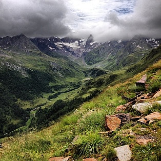 Landscape panorama from Timmelsjoch pass