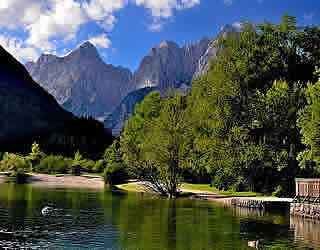 Vrsic pass and mountain from Kranjska Gora - Slovenia