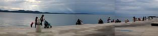 Listening Sea organs on the quay