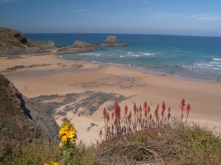 Zambujeira the attractive whitewashed village looks down to a strikingly picturesque beach - Portugal