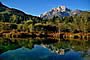 Zelenci and mount Ponce  near Kranjska Gora in autumn - Slovenia