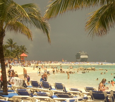 Travel to Bahamas - storm in a distance