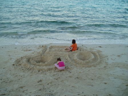 With family and kids on best vacation in Bahamas