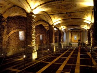 The walls of Evora's Chapel of Bones