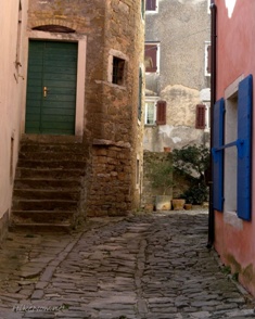 Stoned streets of Groznjan village, Istria Croatia