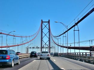 The 25th of April Bridge in Lisbon open in 1966